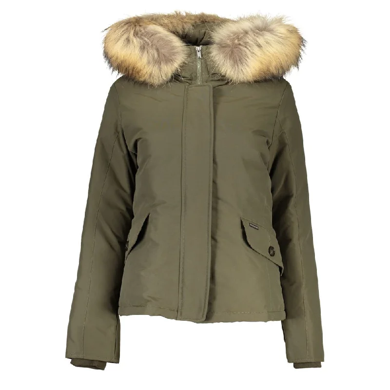 Camping JacketsWoolrich Green Cotton Jackets & Coat