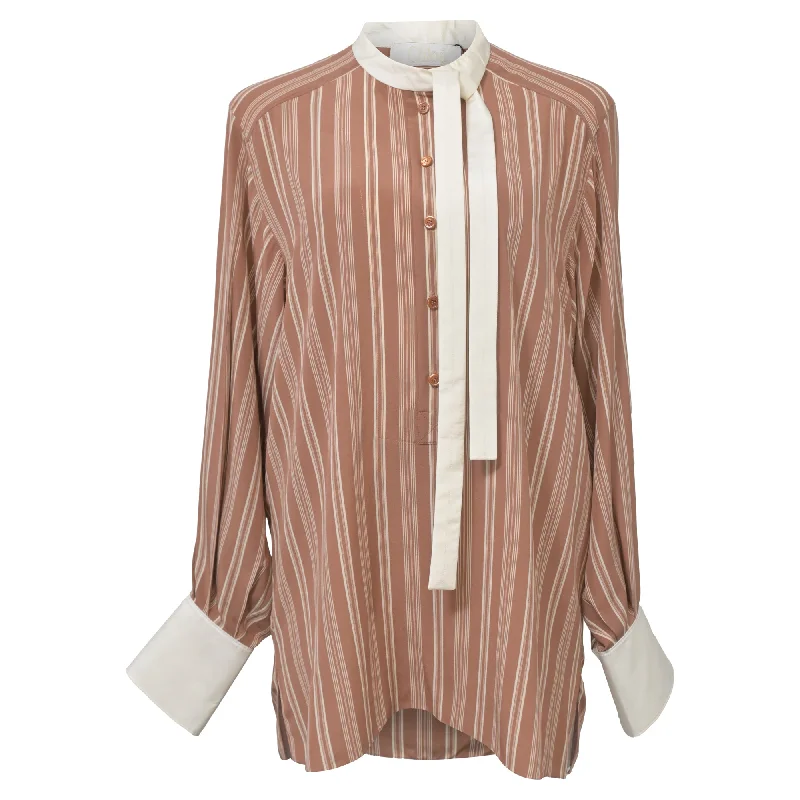 Layered ShirtsChloé Striped Shirt in Brown Silk