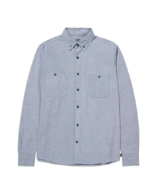 Button-Up ShirtsMen's Classic Oxford Long Sleeve Work Shirt - Denim Blue