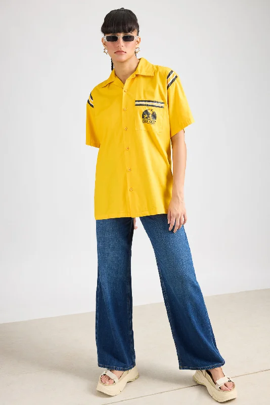 Logo ShirtsCotton Poplin Women's Garage Shirt - Yellow