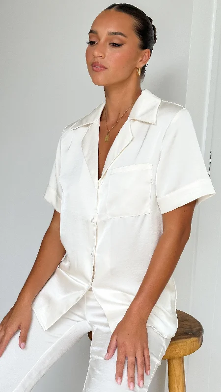 College ShirtsCourtney Button Up Shirt - Cream