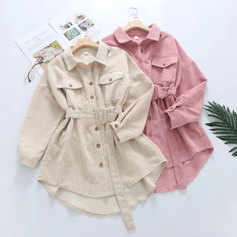 Asymmetrical ShirtsCute long sleeve pink shirt apricot shirt     S497