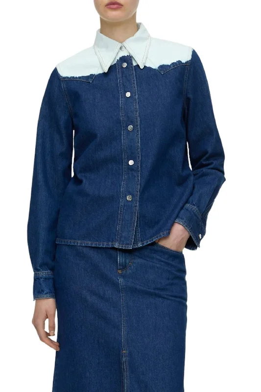 GapDenim Blouse In Mid Blue