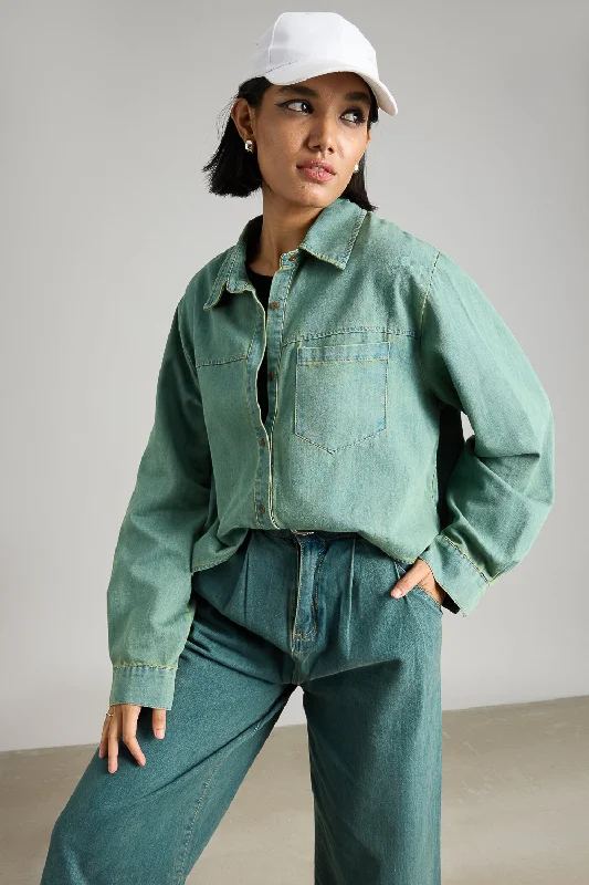 Relaxed Fit ShirtsTinted Full Sleeve Denim Shirt