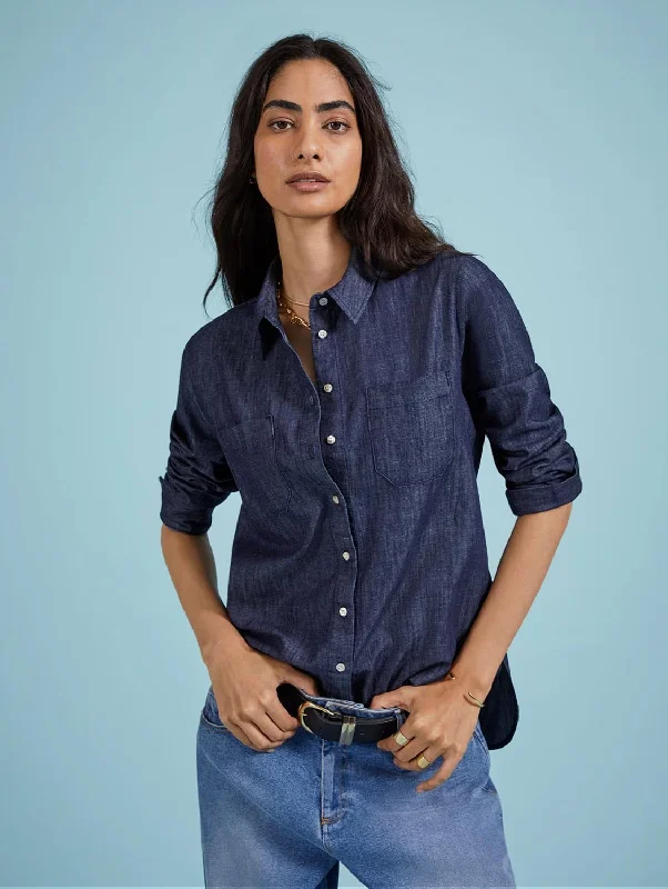 Designer ShirtsHattie Organic Denim Shirt | Dark Indigo