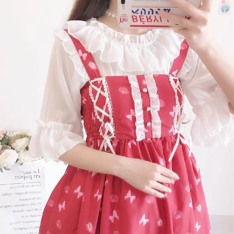 Lace-Up ShirtsLolita Lace Collar Chiffon Shirt