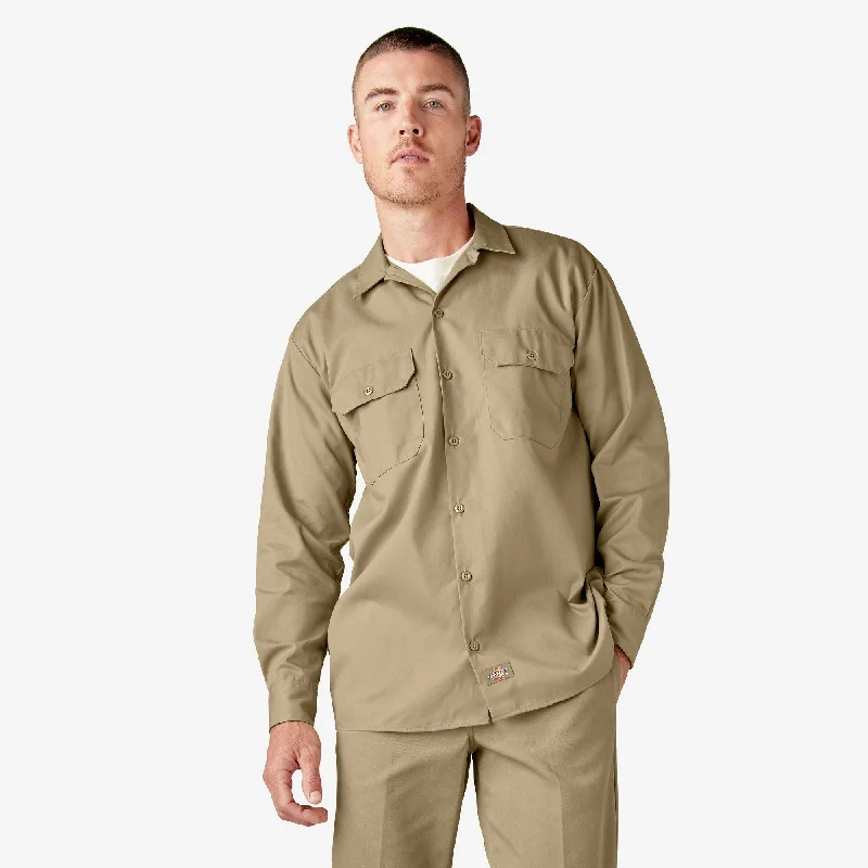 Organic Cotton ShirtsLong Sleeve Work Shirt, Khaki