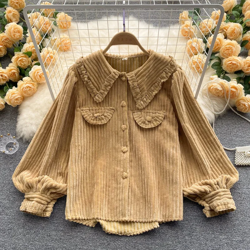 Statement ShirtsLovely corduroy long-sleeved shirt     S516