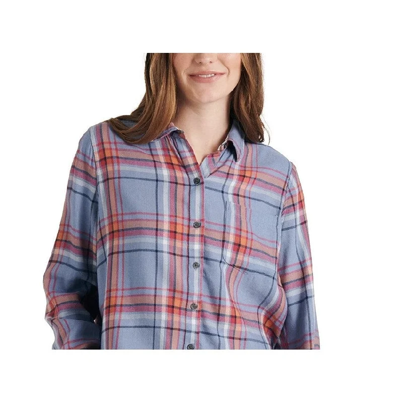 Button-Down ShirtsLucky Brand Women's Plaid Shirt Orange Size Medium