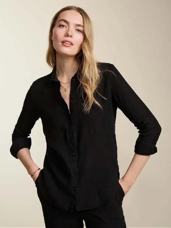 Graphic ShirtsMartine Linen Shirt | Caviar Black