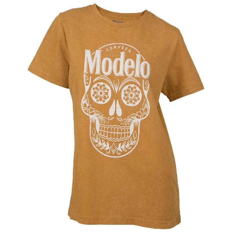 Quick-Dry ShirtsModelo Especial Sugar Skull Logo Mineral Wash Womens TShirt