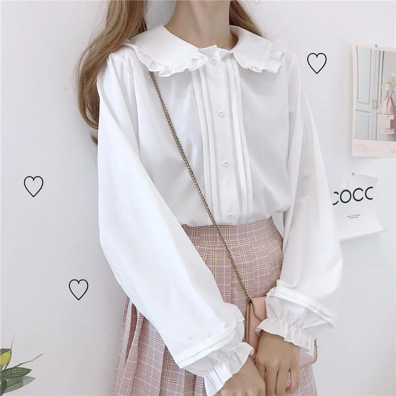 Limited Edition ShirtsPeter Pan Collar Puff Sleeved Shirt