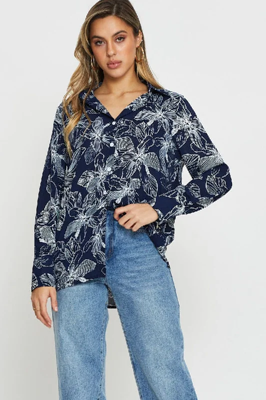 Relaxed Fit ShirtsPrint Long Sleeve Shirt