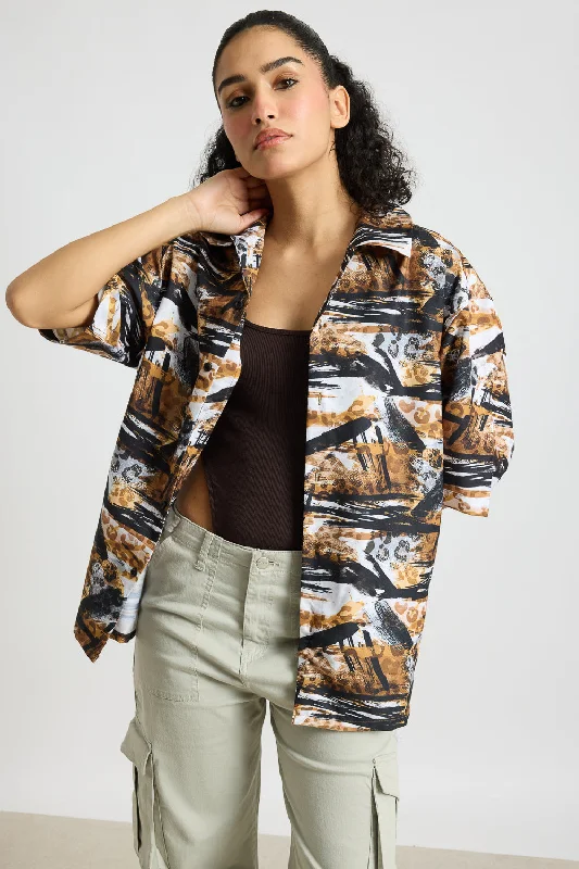 Button-Down ShirtsAnimal Print Women's Resort Shirt