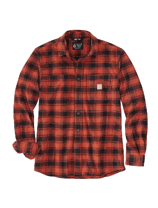 Compression Shirts105945 - Rugged flex® relaxed fit midweight flannel long-sleeve plaid shirt - Red Ochre/Black