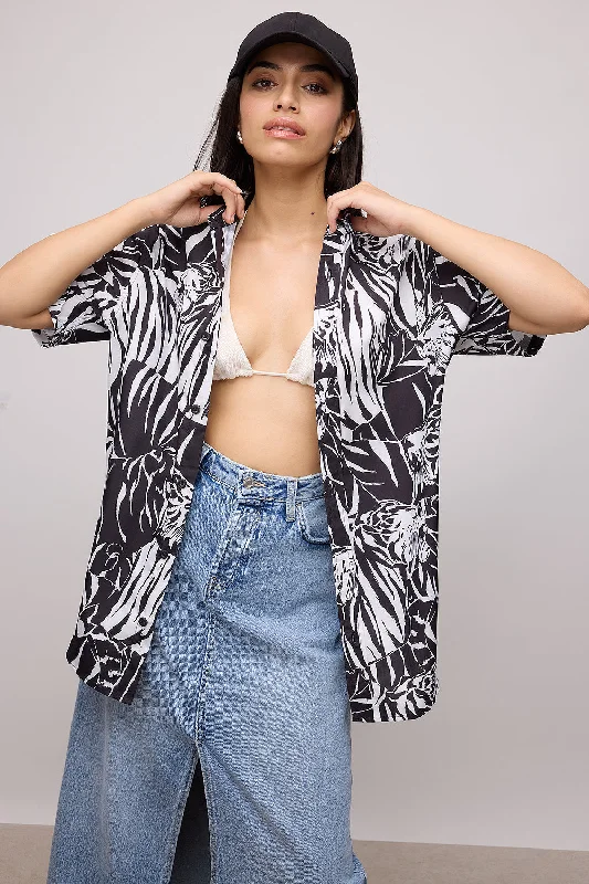 Graphic ShirtsSafari Black And White Resort Shirt