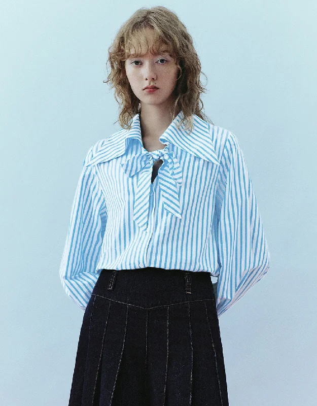 Oversized ShirtsStriped Shirt With Tie