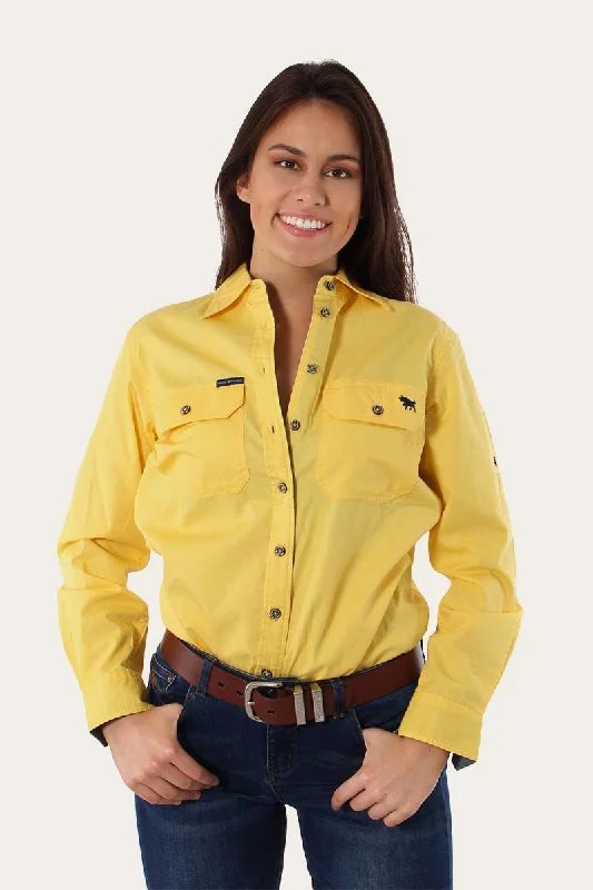 Floral ShirtsPentecost River Womens Full Button Work Shirt - Lemon