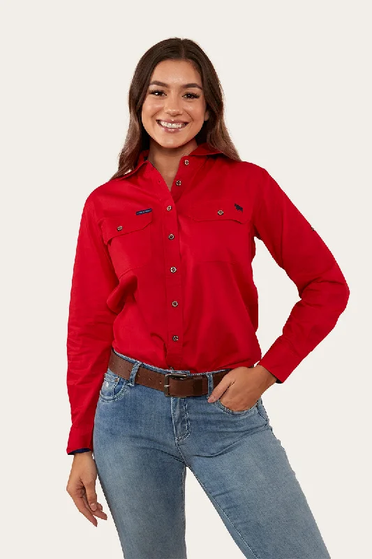 Dress ShirtsPentecost River Womens Full Button Work Shirt - Red