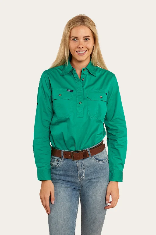 Branded ShirtsPentecost River Womens Half Button Work Shirt - Green