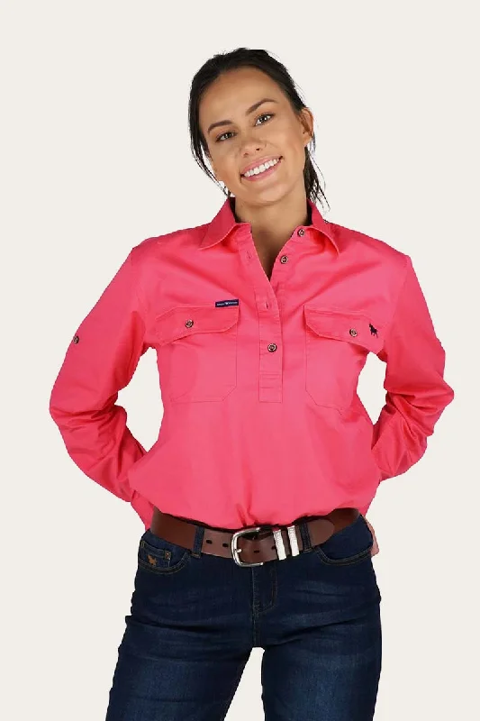 Punk ShirtsPentecost River Womens Half Button Work Shirt - Melon