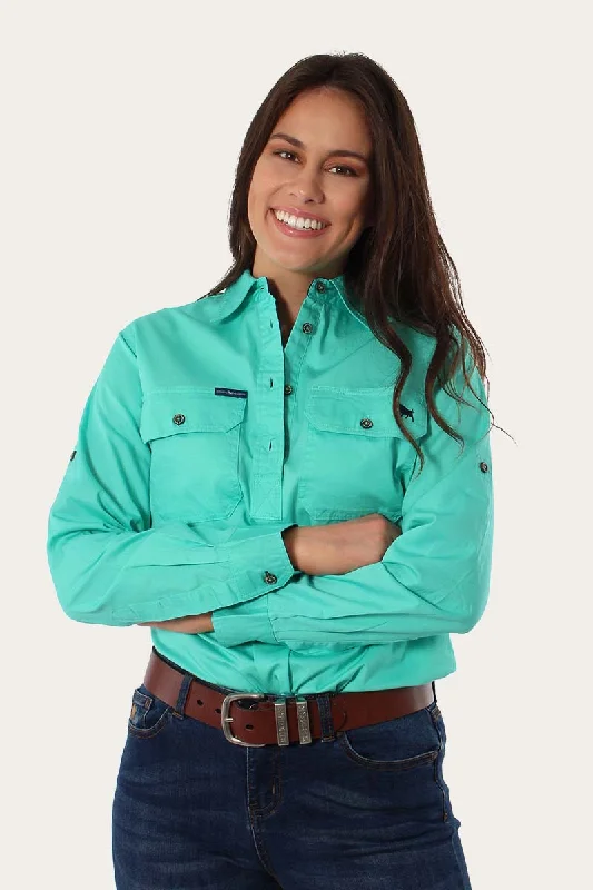 Travel ShirtsPentecost River Womens Half Button Work Shirt - Mint