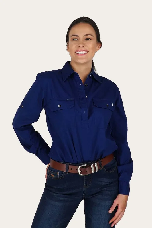 Urban ShirtsPentecost River Womens Half Button Work Shirt - Navy