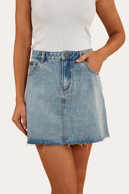 Vintage denimVenice Womens Denim Skirt - Light Wash Blue