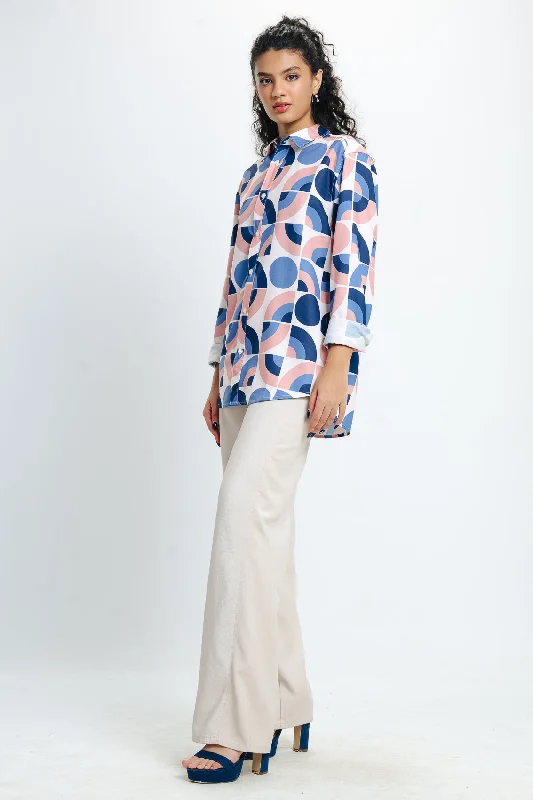 Leather-Paneled ShirtsMulti Print Shirt