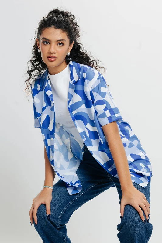 Zippered ShirtsBlue Strokes Shirt