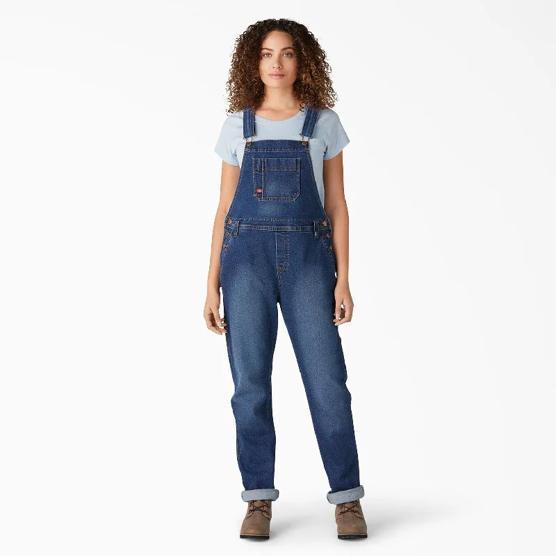 Denim laceWomen’s Denim Boyfriend Fit Bib Overalls - Retro Stonewashed