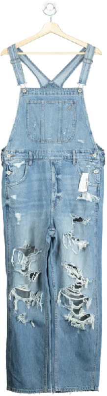 Denim vestAmerican Eagle Blue Denim Distressed Overalls UK L