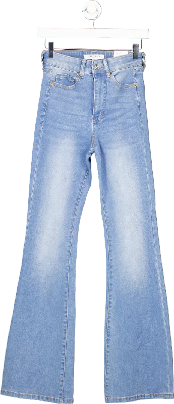 Denim vestForever New Light Blue High-Rise Skinny Flare Denim Jeans UK 6