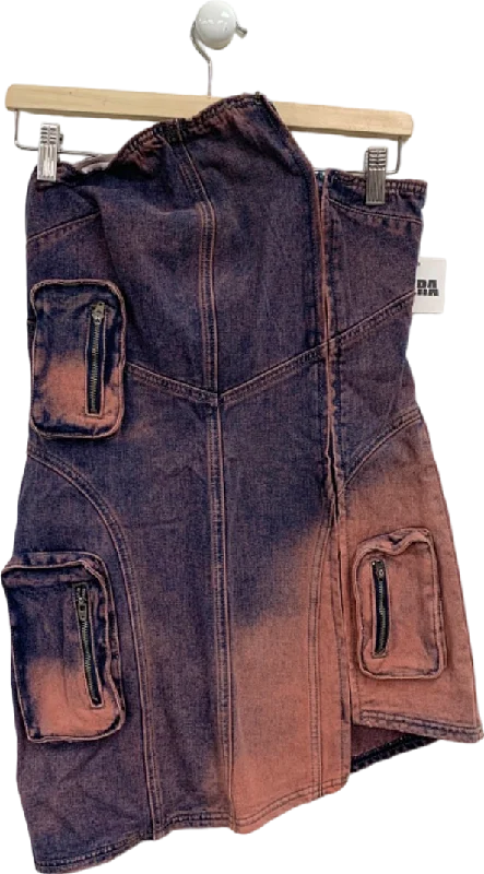 Denim vestHera Brown Acid Wash Denim Mini Skirt Kelly Style M