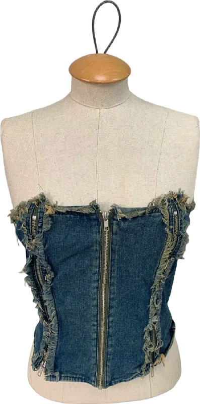 Vintage denimMars The Label Blue Denim Strapless Top UK S/M