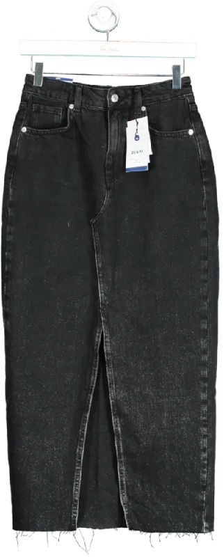 Denim vestNew Look Black LYNX Denim Midi Skirt UK 8