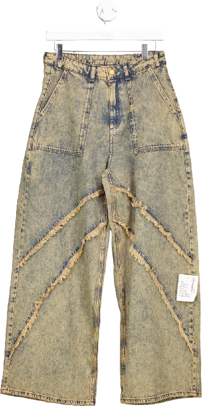 Denim with sweaterReclaimed Vintage Blue Denim Wide Leg Jeans UK 10