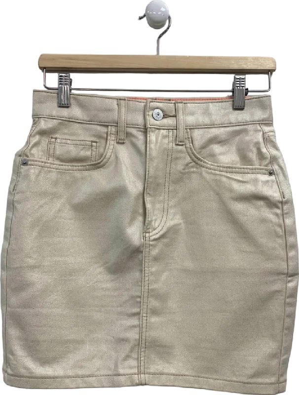 Calvin KleinRiver Island Beige Denim Mini Skirt UK 6