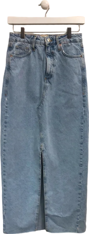 Denim long skirtRiver Island Light Blue Denim Midi Skirt UK 6