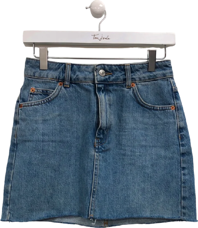 Denim with beltTopshop Blue Denim Mini Skirt UK 6