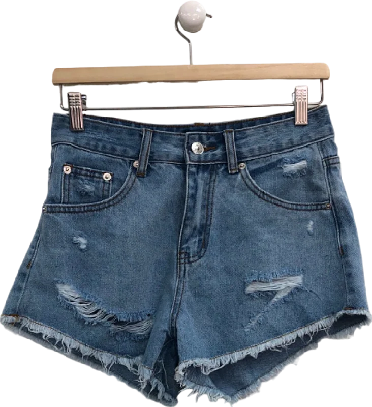 Workwear styleWhite Fox Blue Denim Shorts UK XS