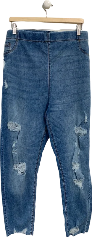 Denim holesYours Blue Distressed Denim Jeans UK 26