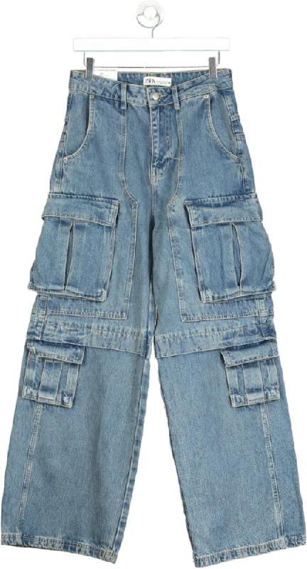 Denim long skirtZara Blue Denim Culottes UK 8