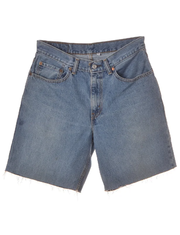 Business denimLabel Mens Cut Off Denim Shorts