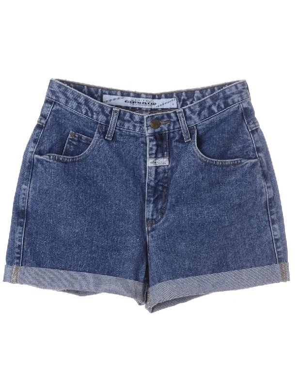 Cowboy artLabel Roll Hem Indigo Denim Shorts