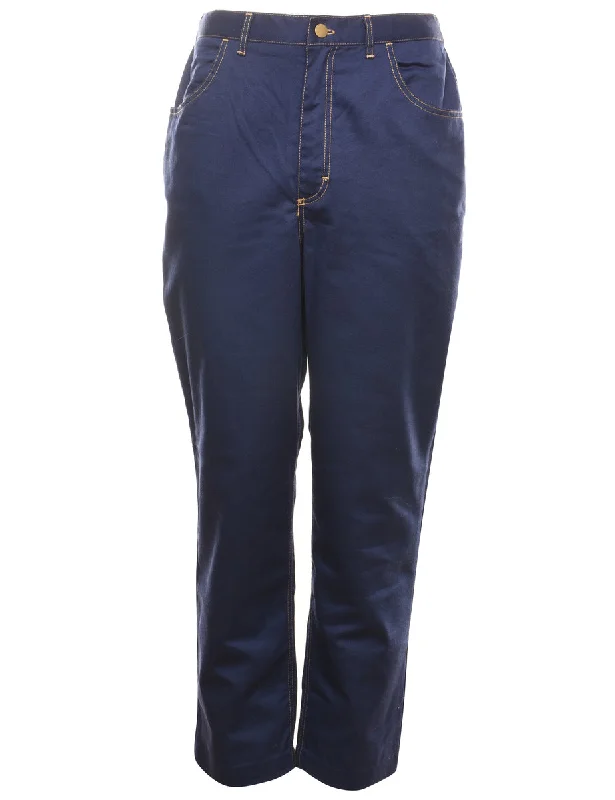 Denim tasselsHigh Waist Dark Wash Denim Trousers - W29 L28