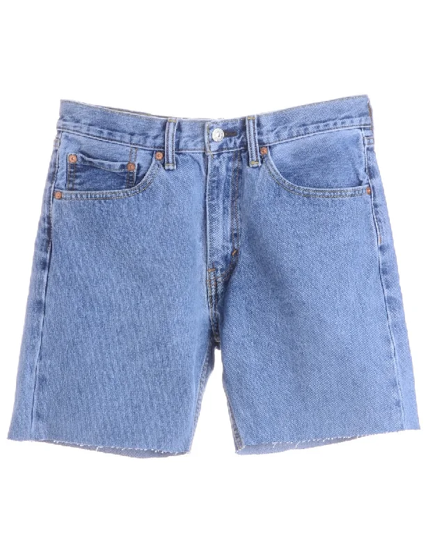 Denim patchworkLabel Denim Cut Off Shorts