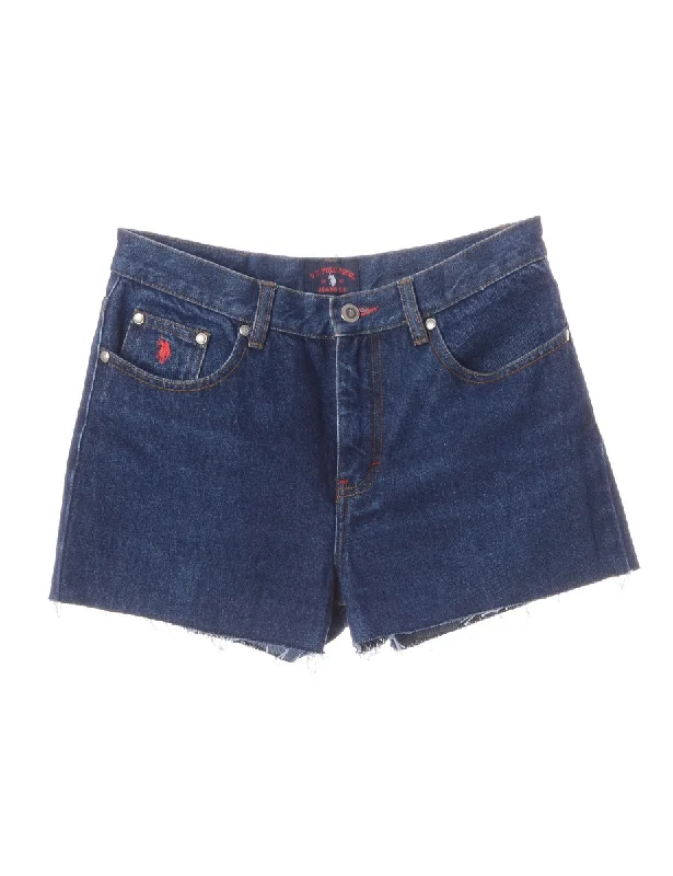 Denim beadsLabel GRL PWR Embroidered Denim Shorts