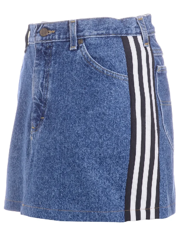 LeeLabel Steph Branded Stripe Denim Skirt