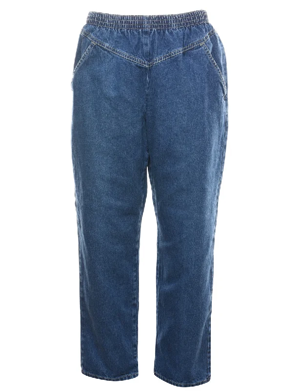 Denim looseMedium Wash Casual Denim Trousers - W30 L28